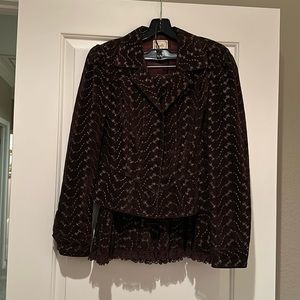 Nanette Lepore 2 piece set velvet Jacket and skirt